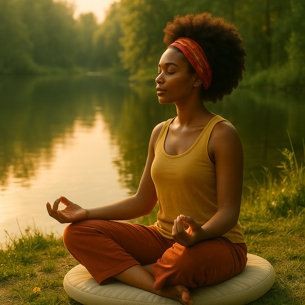 Femme sereine en lumière douce